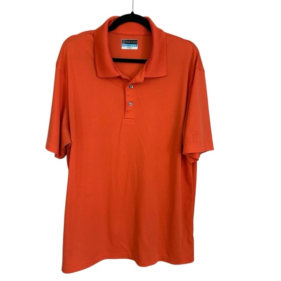 PGA Tour Men’s Short Sleeve Airflux Orange Buttoned Polo Size XL GUC - Picture 1 of 6